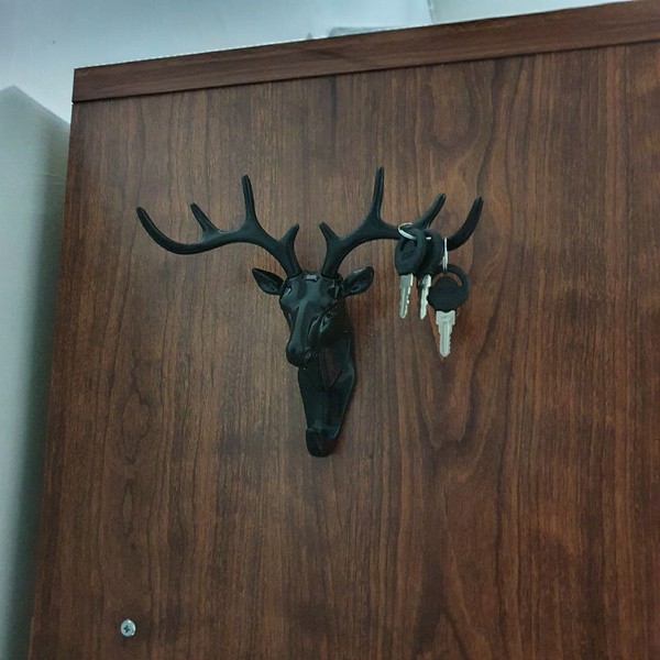 Doe Deer Key Hooks Stand Hanger Gantungan Kunci Dinding Tanduk Rusa