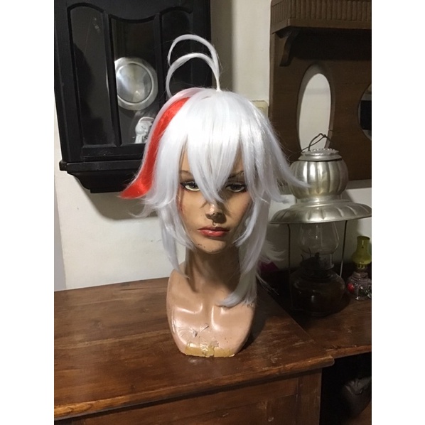 Kazuha wig Genshin Impact Kaedehara Kazuha wig cosplay cowok putih anime
