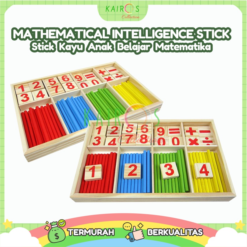 Mainan Anak Wooden Mathematical Intelligence Stick Kayu Belajar Matematika Berhitung