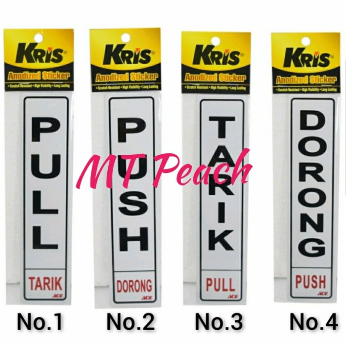 

KRIS STIKER PUSH l PULL l TARIK l DORONG SIGN LABEL ANODIZED STICKER - TARIK MA17