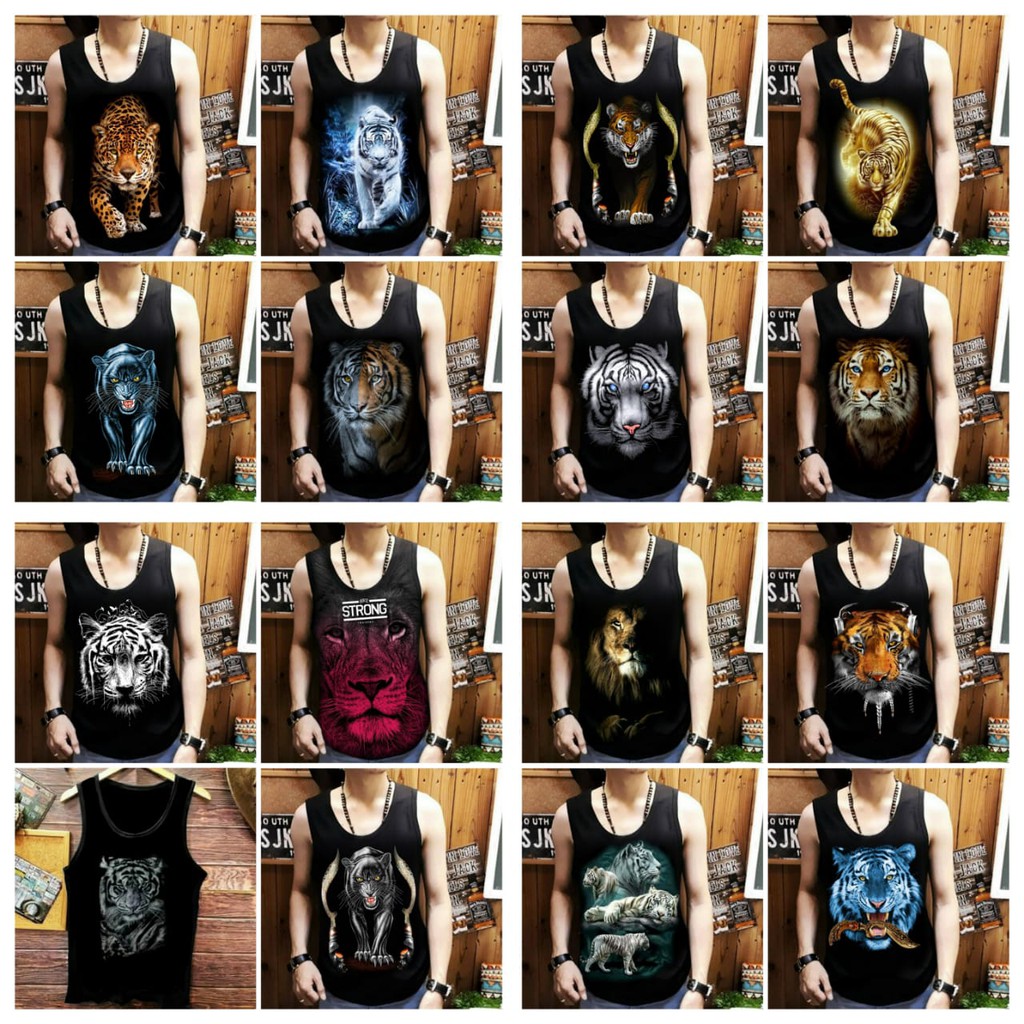 Singlet Macan / harimau / Kaos Pria Formal dan keren