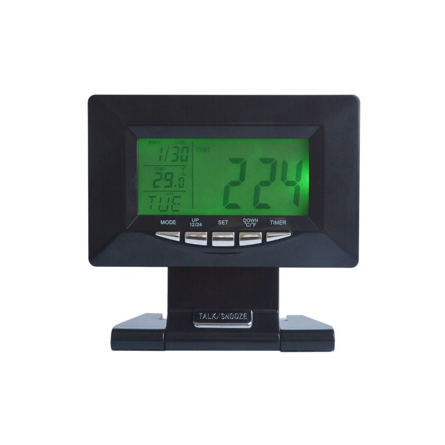 Jam Meja Weker Smart Digital Alarm Clock Modern Minmalis Hitam 12 cm Free Baterai 3899