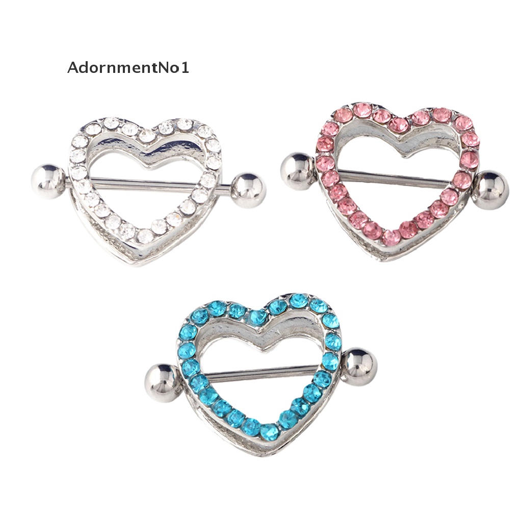 (AdornmentNo1) 1pc / 1 Pasang Anting Tindik Puting Bentuk Hati Bahan Baja Untuk Wanita