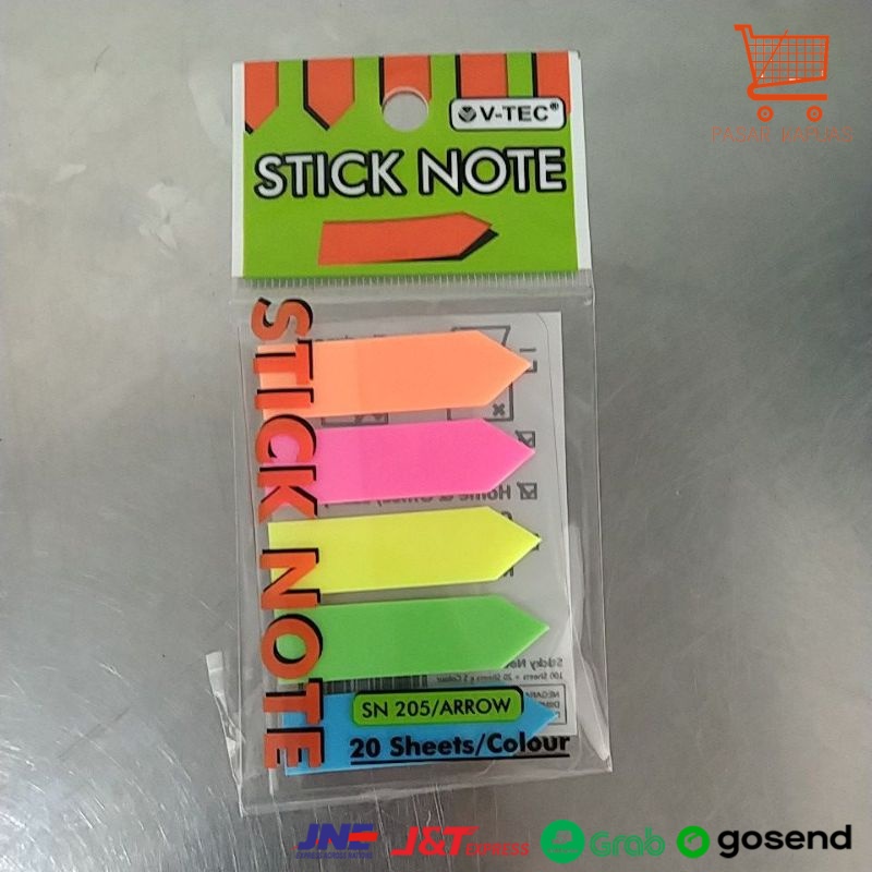

[ COD ] stick note v-tec 250 polos panah / sticky note / penanda buku