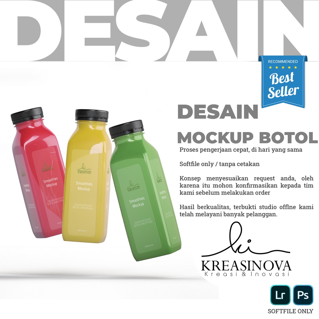 

Jasa desain produk mockup kemasan botol minuman