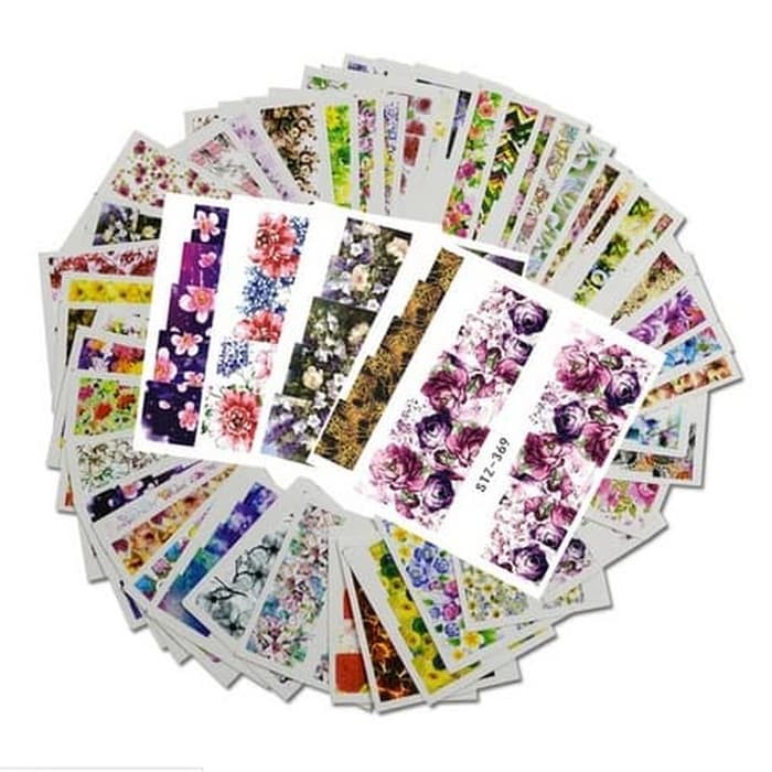 

HARGA 48 SHEETS - Water Decal Transfer Nail Art Sticker STIKER KUKU