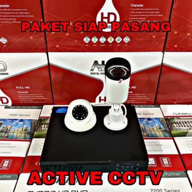 paket camera cctv 4ch 2 camera 5mp siap pasang lengkap murah