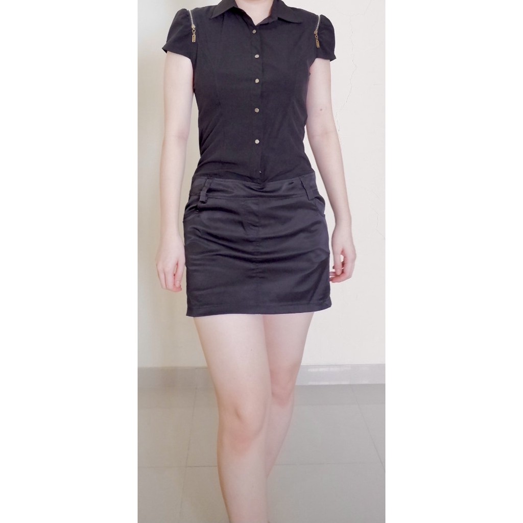 Casual Dress Black Korean Style