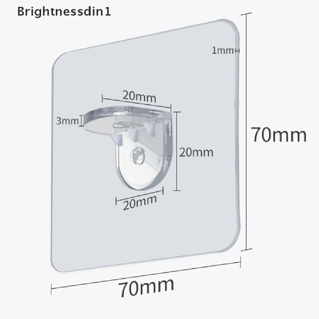 4 / 8 Pcs Klip Penjepit Rak Kabinet Bahan Plastik Dengan Perekat