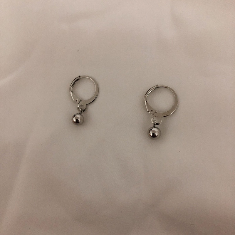 Papaozhu Korea Gaya S925 Perak Bola Kecil Hoop Anting Untuk Wanita Perempuan Hypoallergenic Lucu Little Earring Pick Gratis Telinga Perhiasan