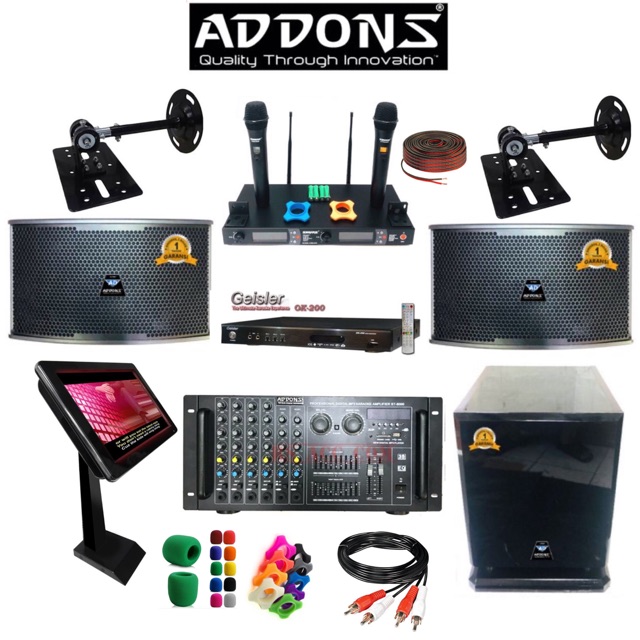 PAKET SOUND SYSTEM KARAOKE ROOM ADDONS 10 inch METAL FULL LENGKAP