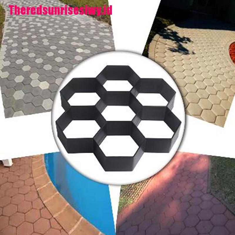 【Theredsunrisesiwy.id】Garden concrete molds paving brick For DIY Plastic Path Maker Mold Paving Cement