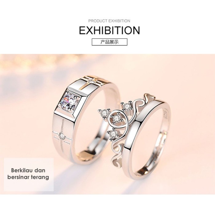 TTCR-RRE249 TINO-Tino Set Cincin Couple Titanium Perak 925 Anti karat/Ring Couple Premium/Cincin Tunangan murah