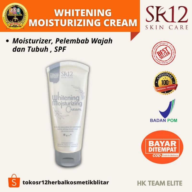 WHITENING MOISTURIZING CREAM SR12 / WHITENING CREAM / CREAM PELEMBAB WAJAH / PELEMBAB MUKA / MOSITUR