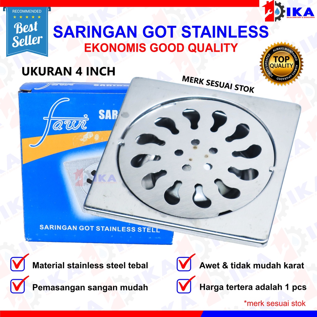 IKA SARINGAN GOT SUS 304 STAINLESS STEEL FULL ASLI / ANTI KARAT 100% PEMBUANGAN AIR GOT KAMAR MANDI