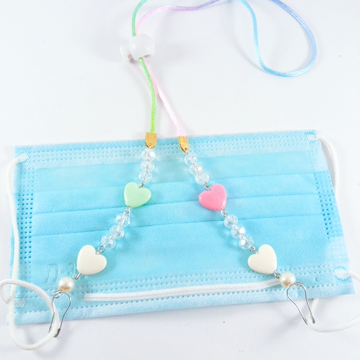 Strap Masker/ Kalung Masker/ Tali Masker MUTIARA LOVE Kalung Masker Manik Pasir LOVE Tali Gantungan