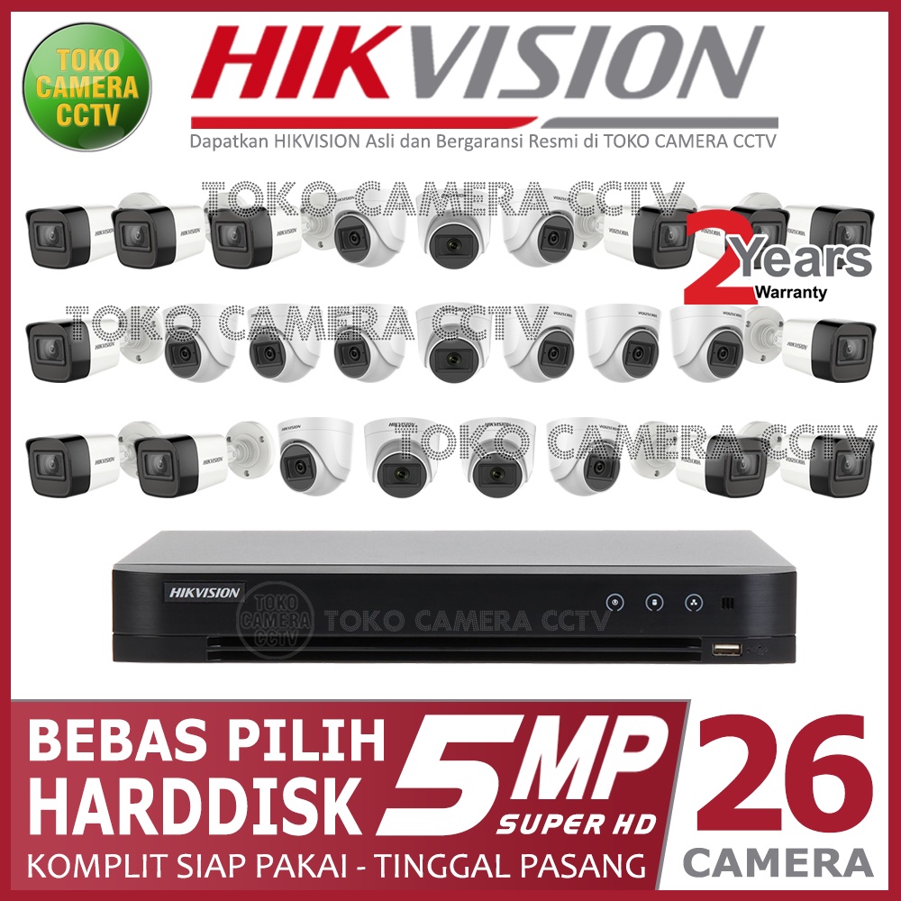 PAKET CCTV HIKVISION 5MP 32 CHANNEL 26 KAMERA