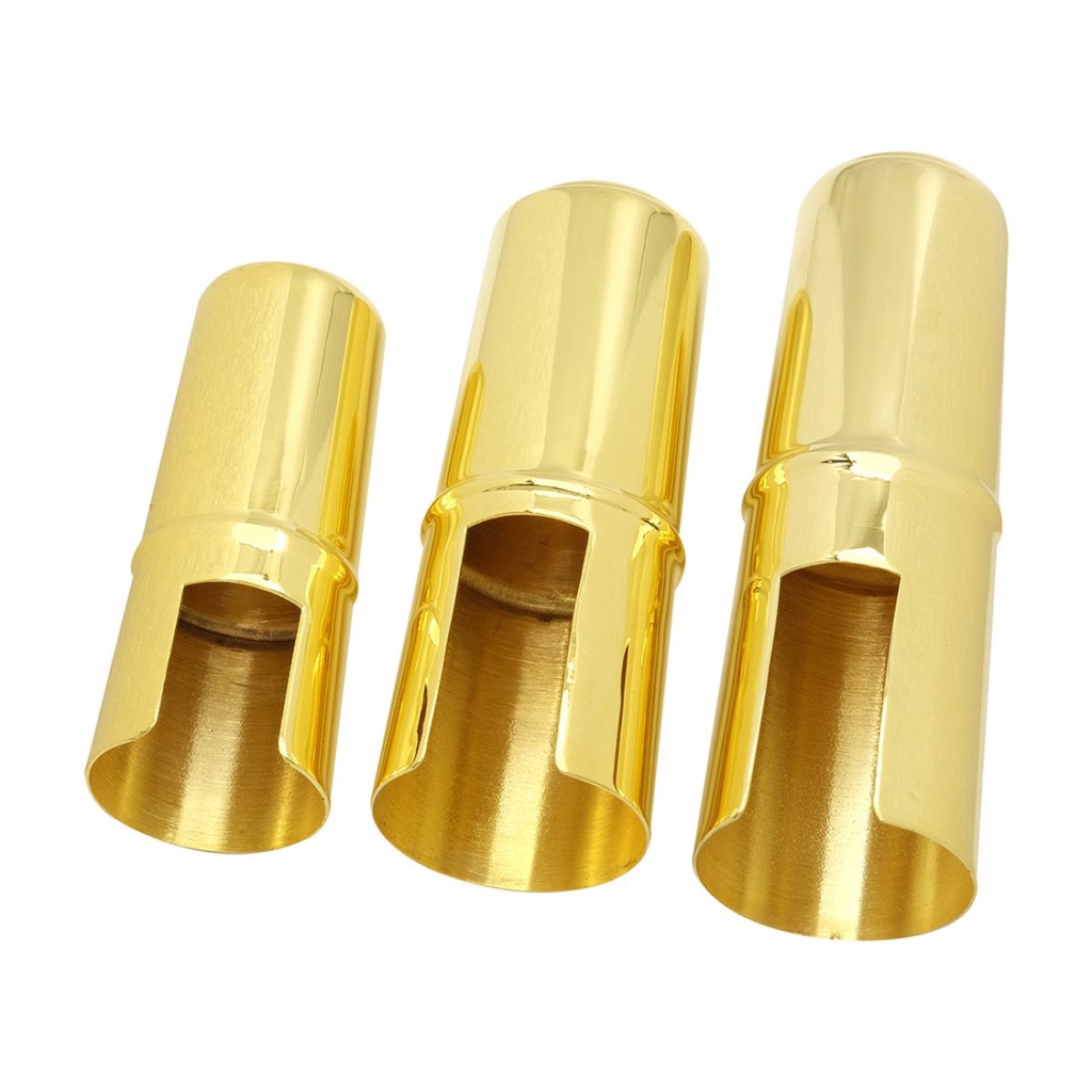 Mouthpiece Saxophone Alto / Soprano / Tenor 3 Ukuran Bahan Kuningan Lapis Emas