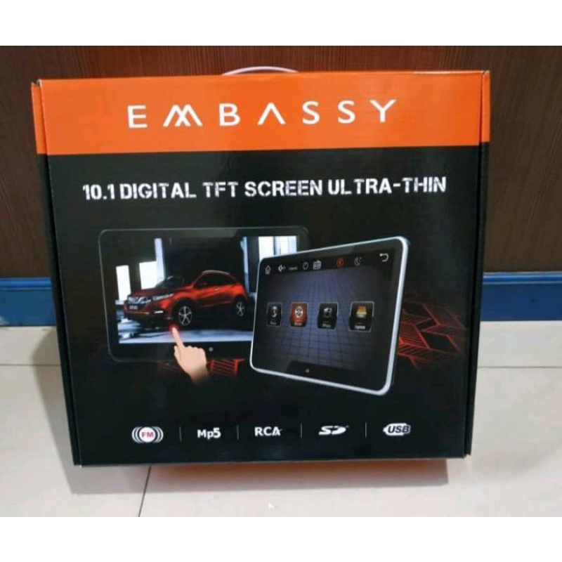 Tv Headrest Mobil Ukuran 10.1 Inch Layar Sentuh Bluetooth USB SD