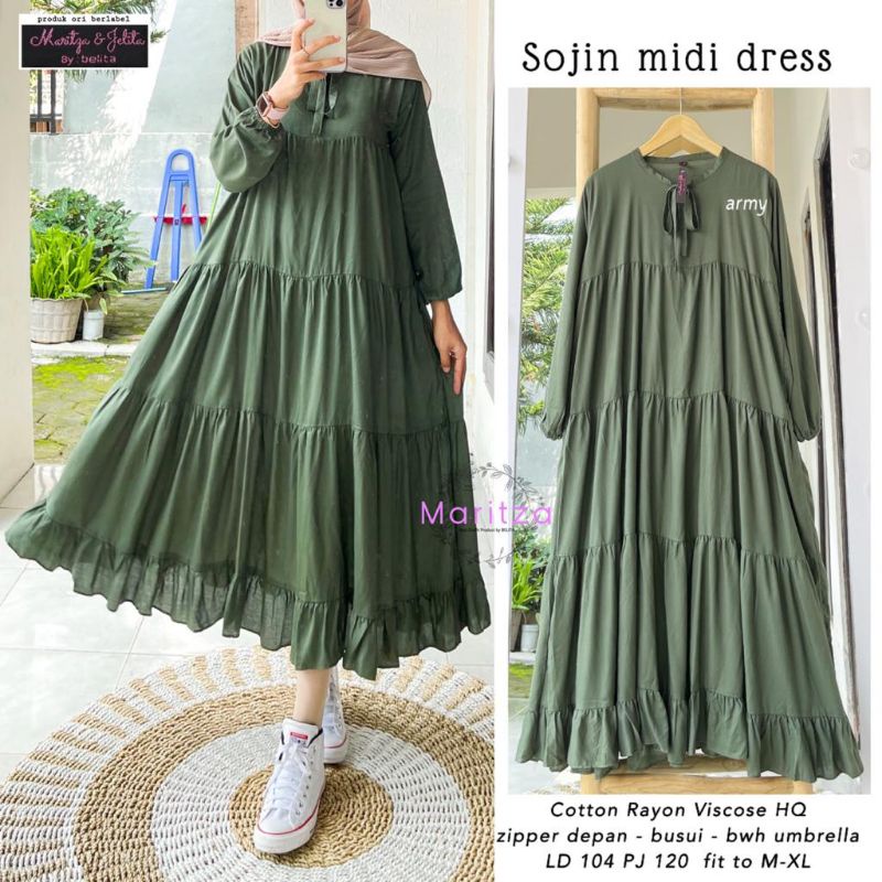 sojin midi dress katun by maritza / midi dress viral