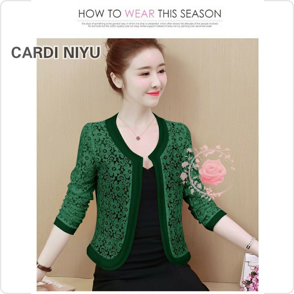 WSE390 - Cardigan Brukat Niyu Brukat Gliter Mengkilap Blazer Outer Import All Size PREMIUM QUALITY