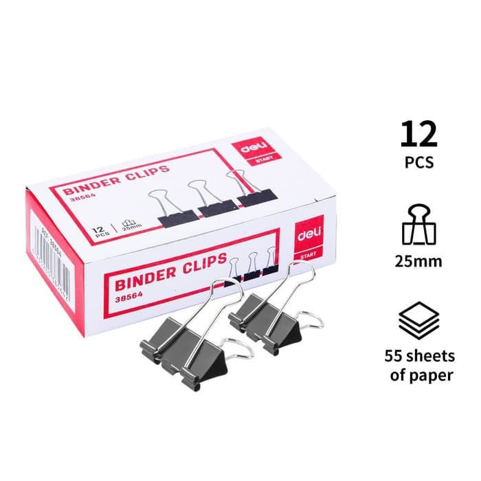 

Deli Binder Clip 25mm binder klip penjepit kertas klip kertas - E38564