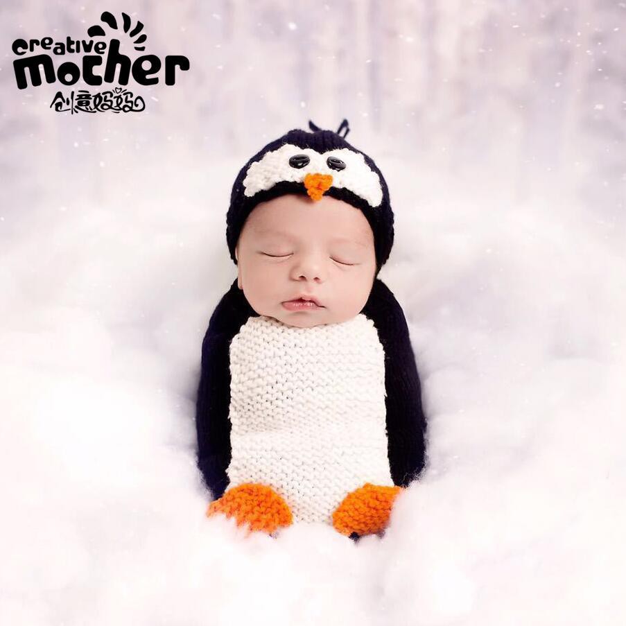 Bayar Di Tempatnewborn Photography Props Penguin Cartoon Sleeping Bag Baby Kancing Depan Jas Bayi Shopee Indonesia
