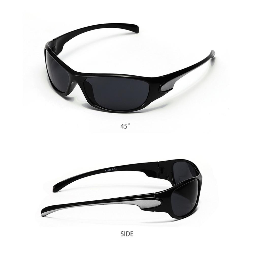 Y2K Sunglasses for Men Women Punk Trendy Oval Shades UV400 Goggles Cycling Driving Fishing Eyewear