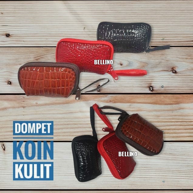 Dompet Uang Receh Bahan Kulit Murah Dompet Kulit Sintetis Mini Warna Polos Dompet Koin Polos Serbaguna