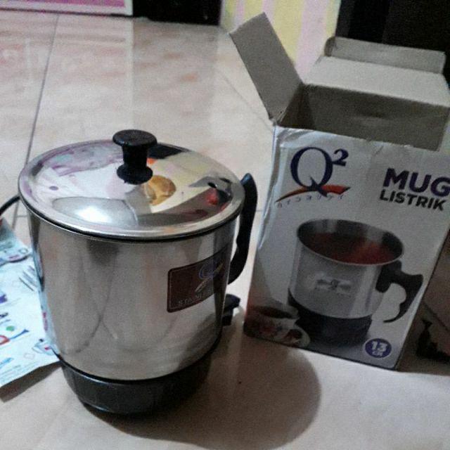 Q2 13cm Teko Listrik Pemanas Air Mug Panci Stainless Steel Electric Heating Cup 190w By Ahim Shop