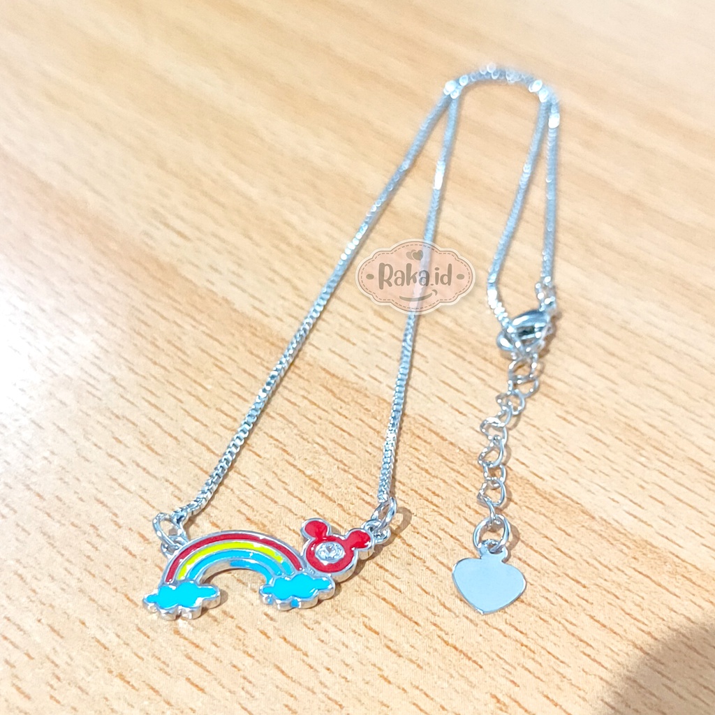 RAKA Acc - Kalung Anak MICKEY Pelangi Xuping Silver Perhiasan Cantik Anak Lapis Emas 18k 251