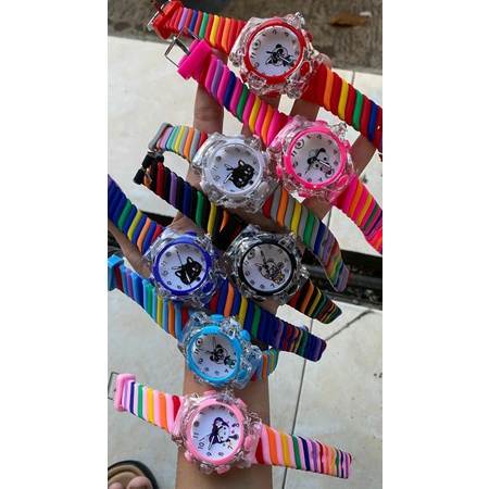 jam anak rainbow jam anak pelangi jam anak karakter jam anak lampu
