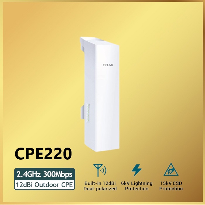 TP-LINK CPE220 2.4GHz 300Mbps 12dBi Outdoor CPE 220