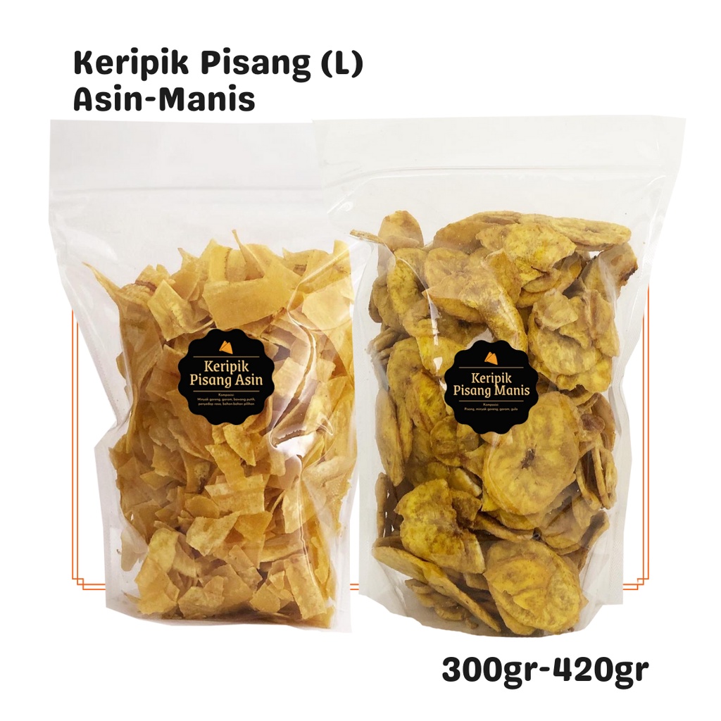 

Snack Keripik Pisang Asin / Manis (L) / Snack Cemilan Murah / Camilan Kripik Enak Gurih Renyah