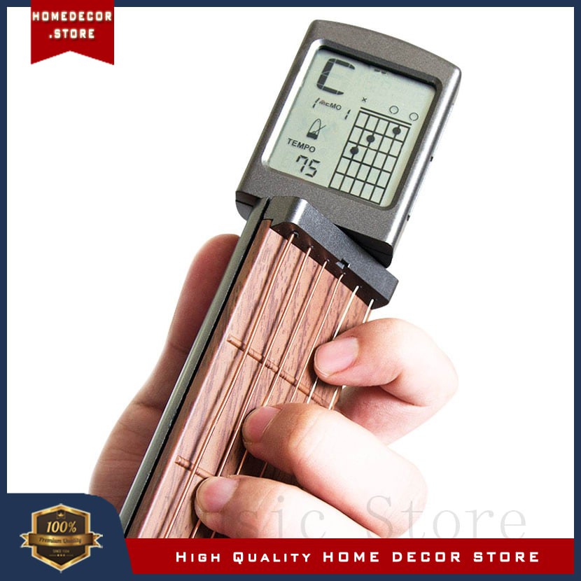 Portable 6-Tone Pocket Guitar Chord Trainer Practice Tool Can Rotate Chord Diagram Screen Guitar