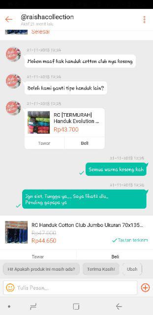 Rc Cotton Club Handuk Mandi 70x135cm / Handuk Mandi Dewasa Motif Polos Garis Putih By Terry Palmer