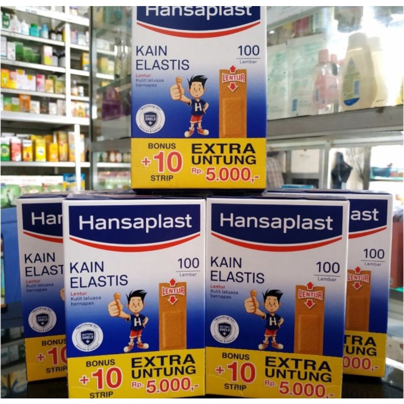 PLESTER KAIN ELASTIS HANSAPLAST STD 100 LEMBAR