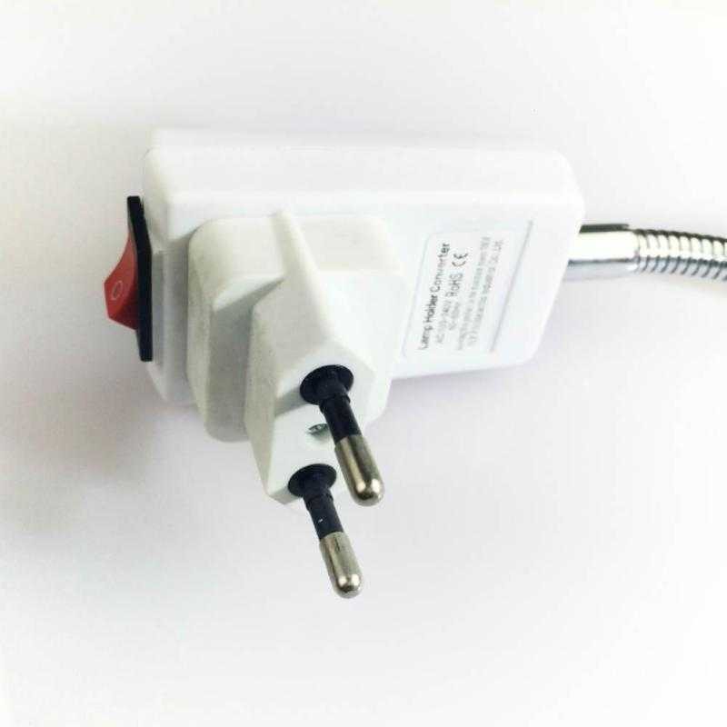 Adapter Fitting Portable Ekstensi Bohlam Lampu Fleksibel EU Plug