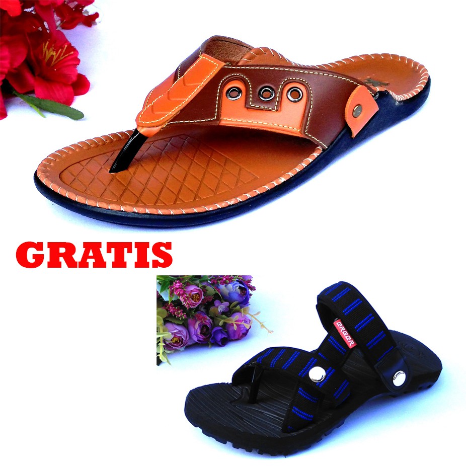 HQo Sandal Pria Terbaru / Sandal Pria Murah / Sandal Kulit Pria / KPNG A03