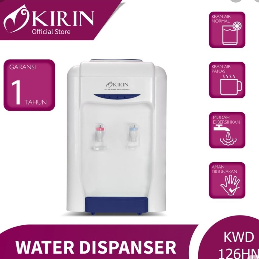 KIRIN Dispenser Galon Atas / Water Dispenser KWD 126 HN - Garansi Resmi 1 Tahun Kirin