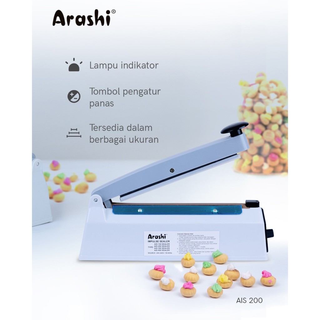 Hand Impulse Sealer Arashi AIS-400 Alat Perekat Plastik 40cm