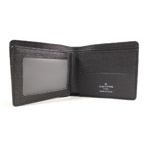 Jual Dompet pria import LV damier Black Abu pendek Diskon