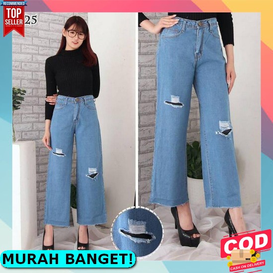Celana Boyfriend Wanita Jeans Boyfriend Wanita Celana Boyfriend Jumbo Sobek Kekinian Premium Terbaru