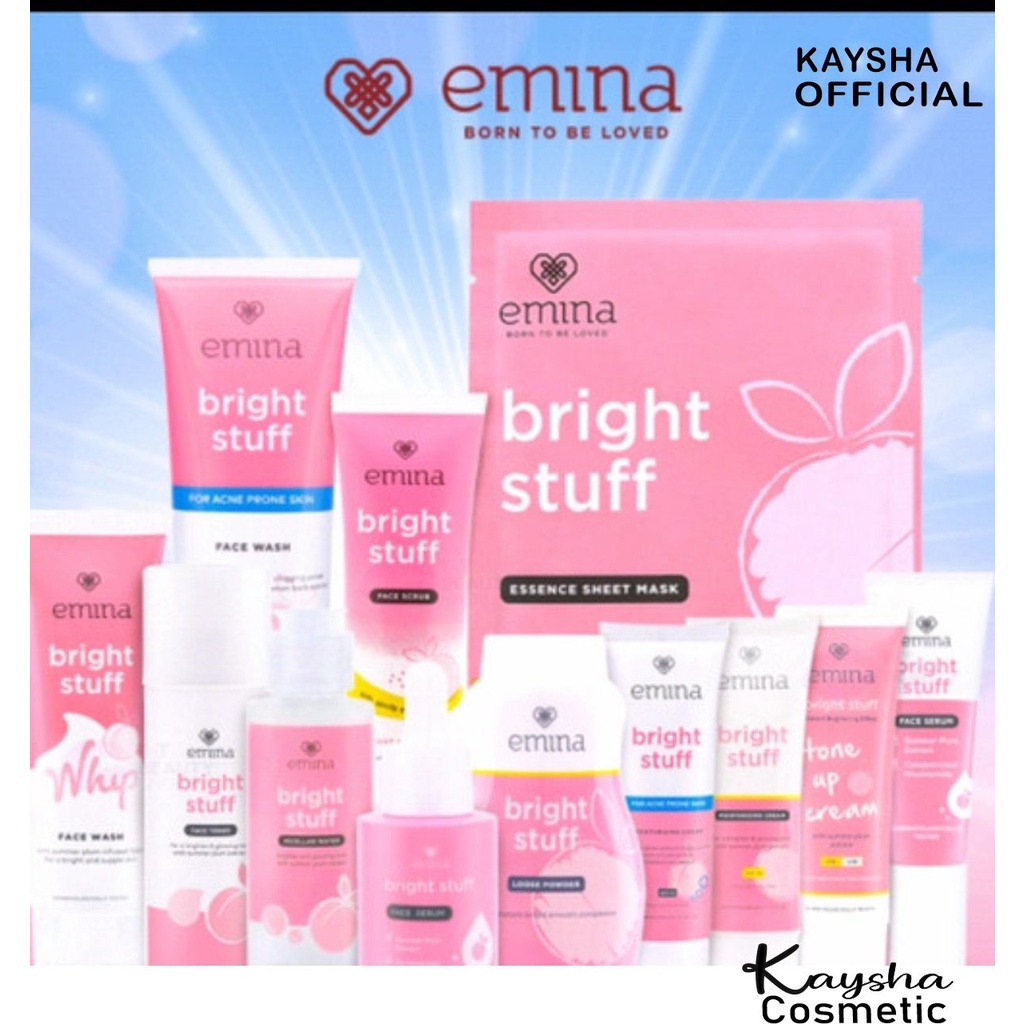 EMINA Bright Stuff Series |facial wash toner bedak cream masker