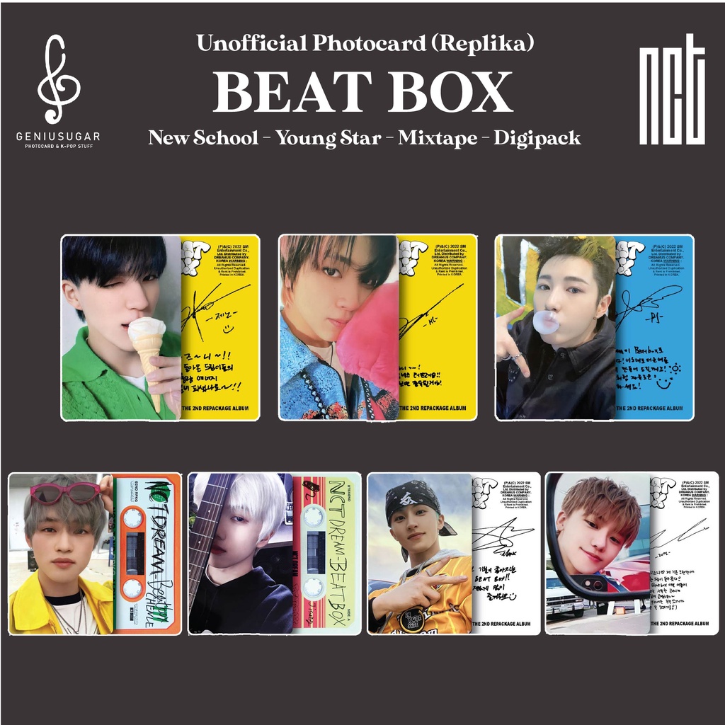 [NCT DREAM] PHOTOCARD BEATBOX NEW SCHOOL YOUNG STAR MIXTAPE DIGIPACK