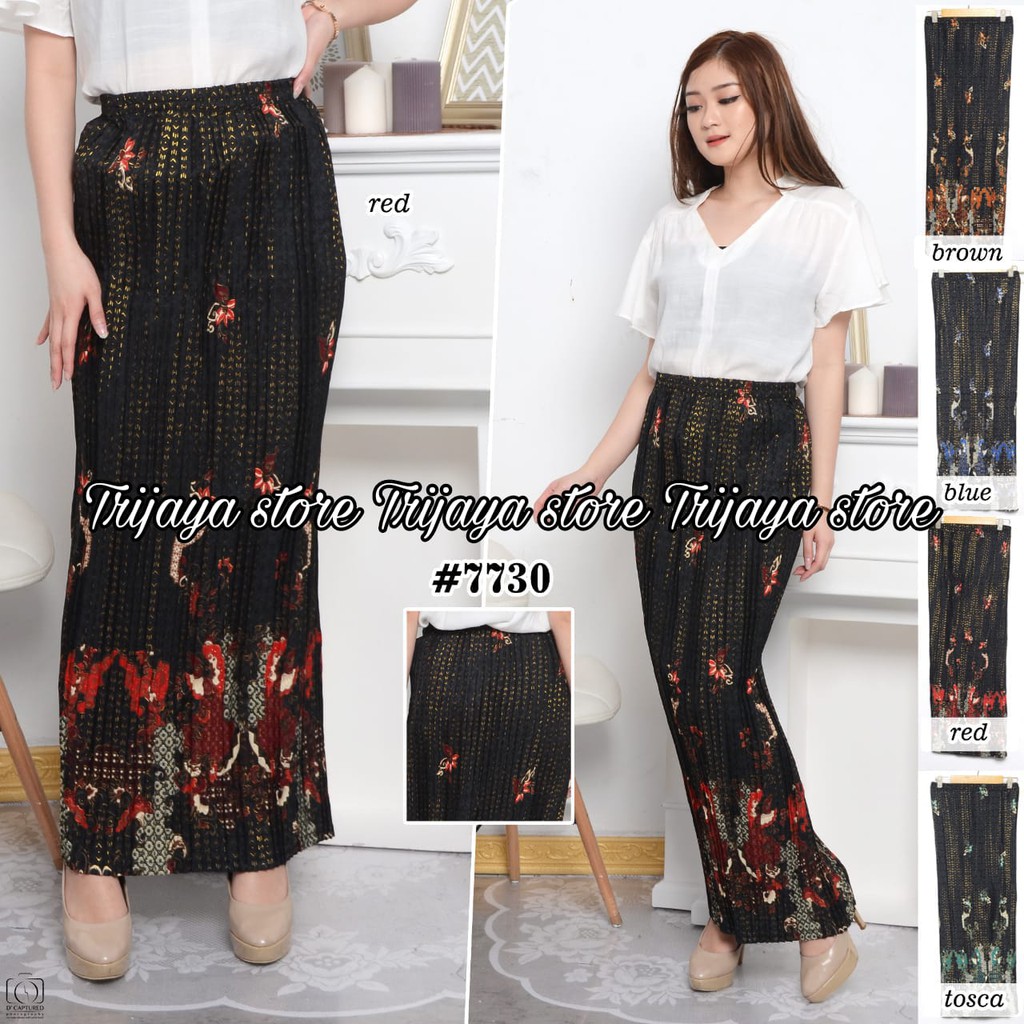 Trijaya . rok plisket batik murah Allsize / bawahan kebaya batik / rok trendy