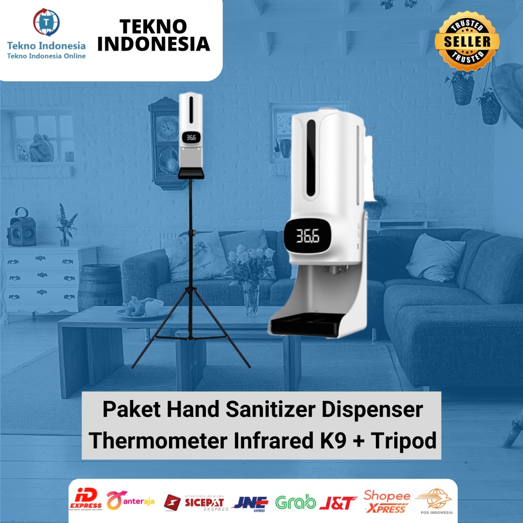 PAKET Hand Sanitizer Dispenser Thermometer Infrared K9 + TRIPOD