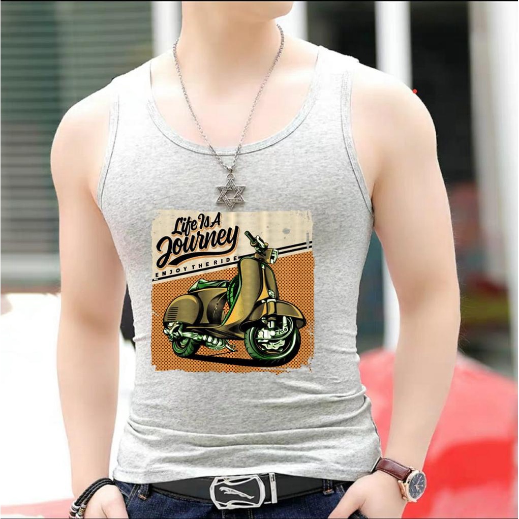 Asgard777 - SINGLET SPANDEX MOTIF JOURNEY / kaos cowok / kaos singlet / kaos dalem singlet cowok