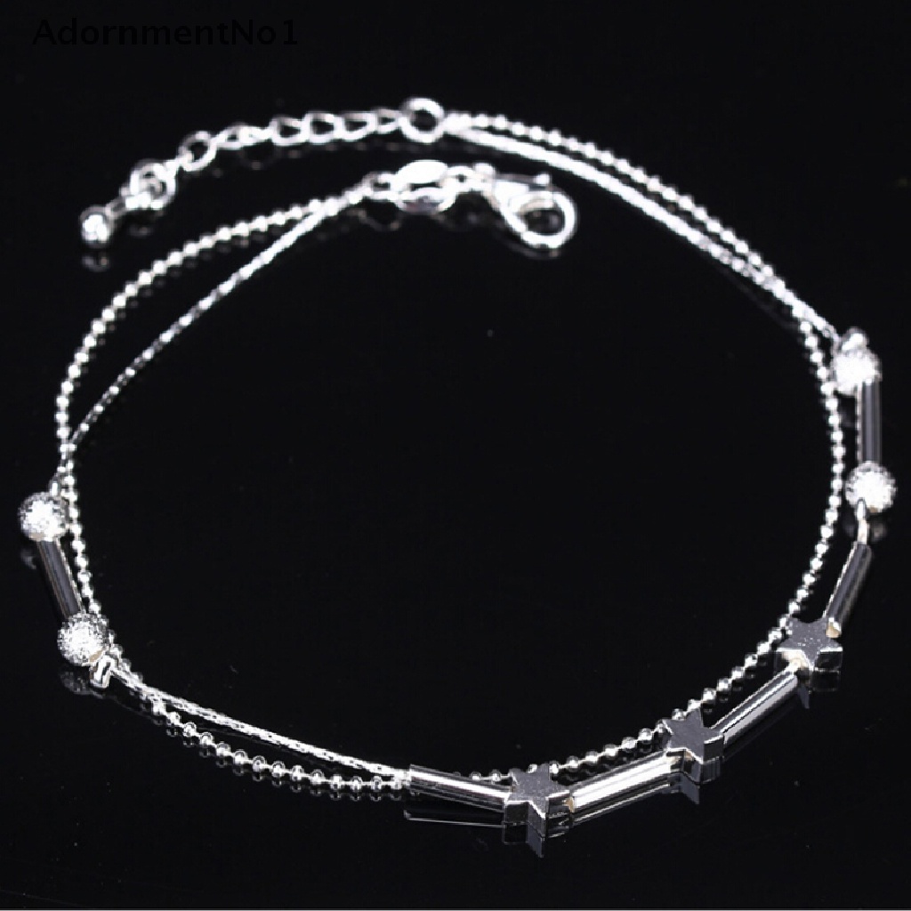 (AdornmentNo1) Gelang Kaki Rantai Lapis Silver 925 Untuk Wanita