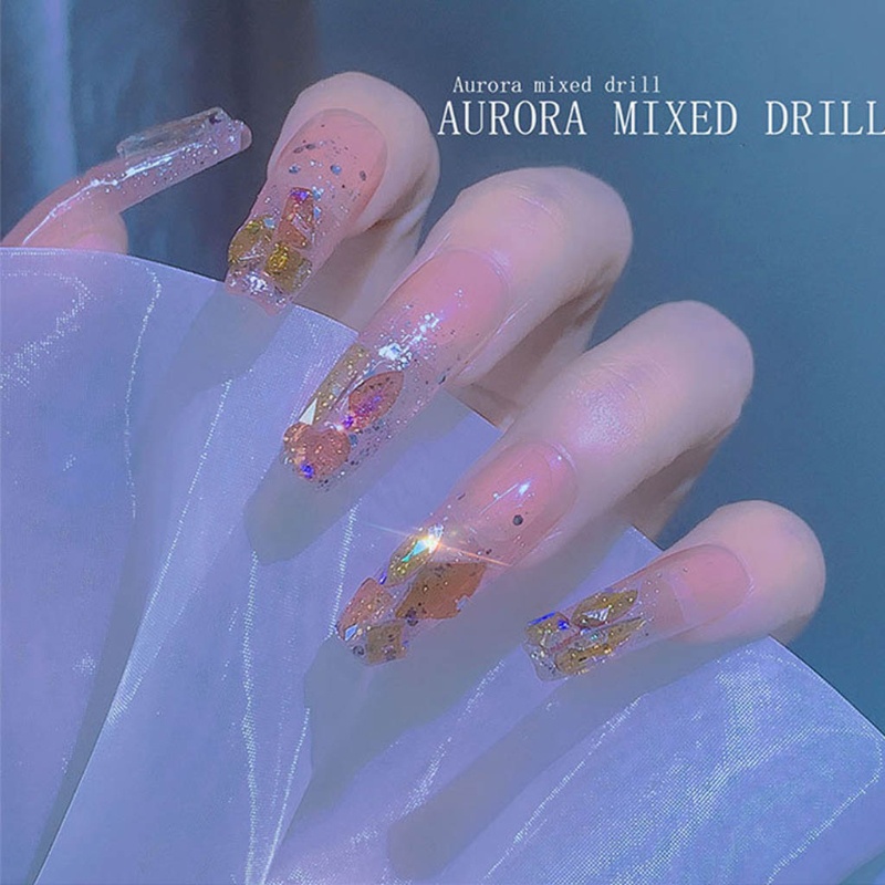 SIY  Mixed Shape 100pcs 3D Nail Art Rhinestones Flatback Glass Nail Stones Decor